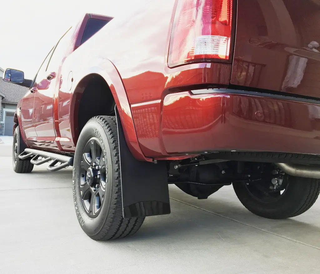 2018 Ram with flares rear standard length 12in wide black weights.webp