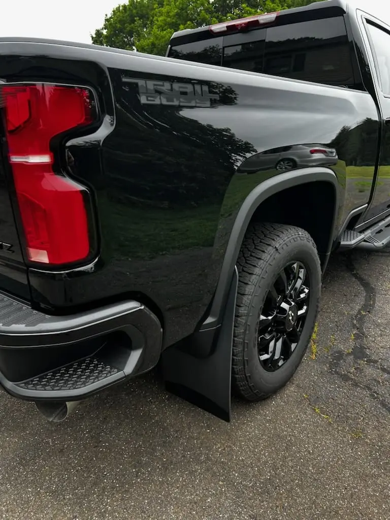 Chevy 2500/3500 rear mud flaps, 2020 - current, single rear wheel