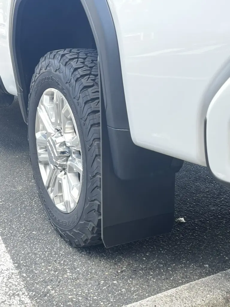 GMC 2500/3500 rear mud flaps, 2020-current, single rear wheel 