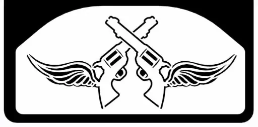 [004030] Crossed Guns / Wings Weight 